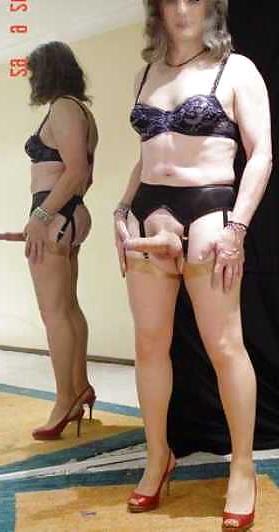 24P Sexy Trannies showing off in their Tan Nylons