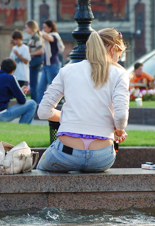 15P Amateur thong peeks, slips and ass. 