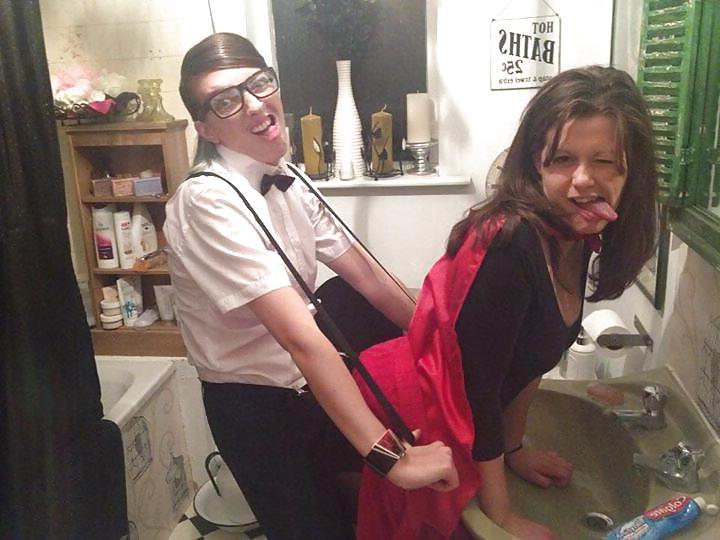 5P Horny Sexy British Bathroom Slut Sarah