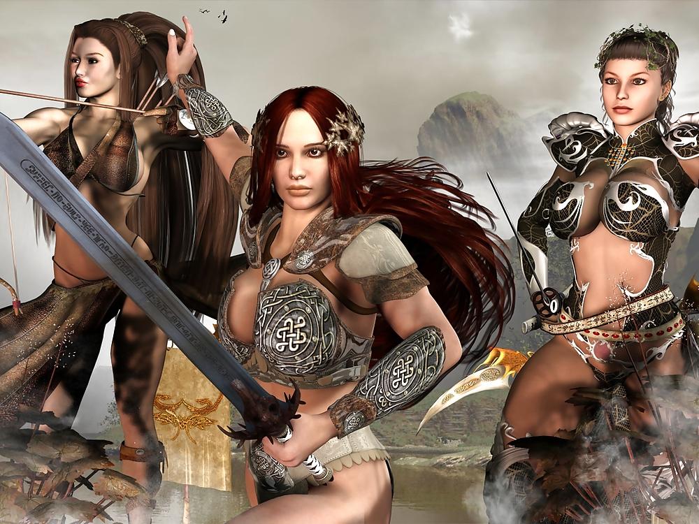 25P Fantasy Women With Swords