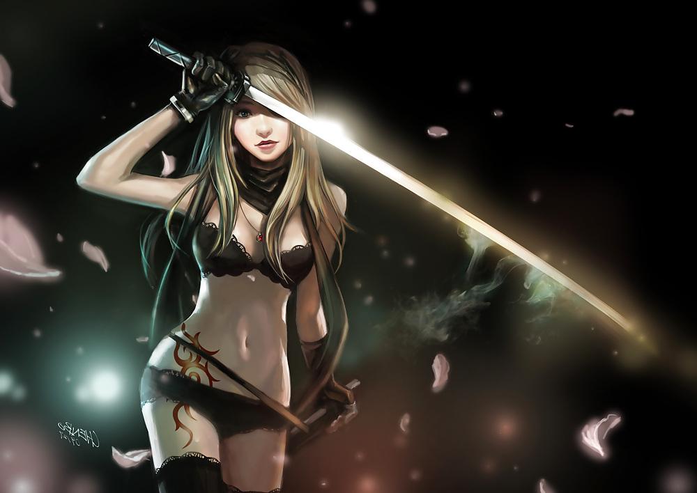 25P Fantasy Women With Swords