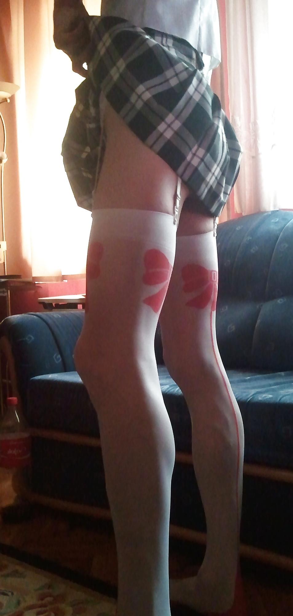 19P Skirt thong and stockings.