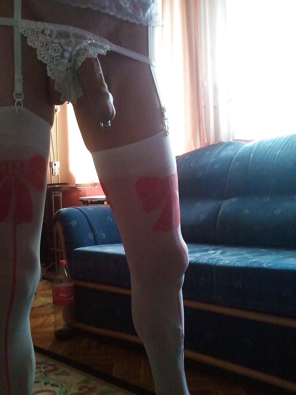 19P Skirt thong and stockings.
