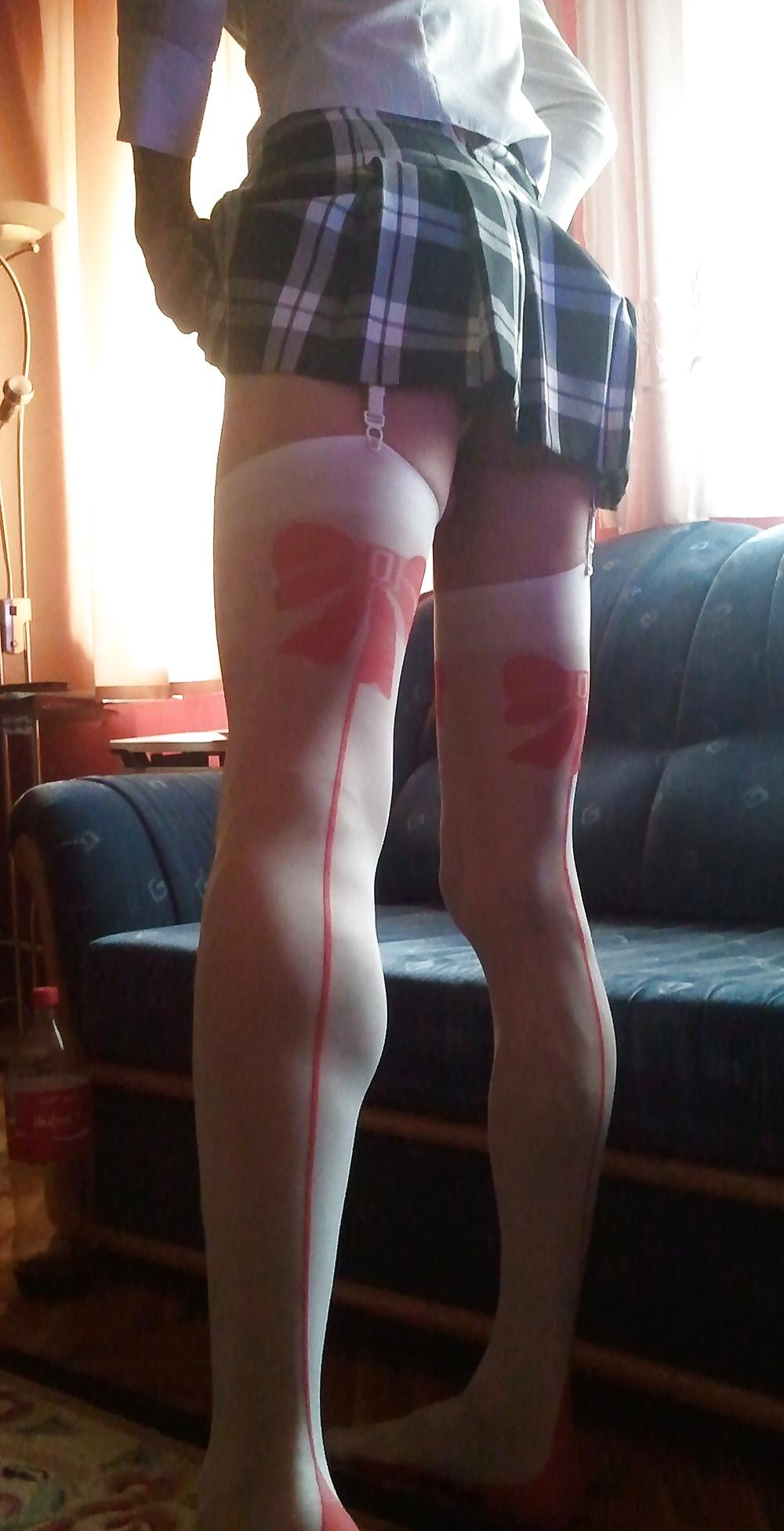 19P Skirt thong and stockings.
