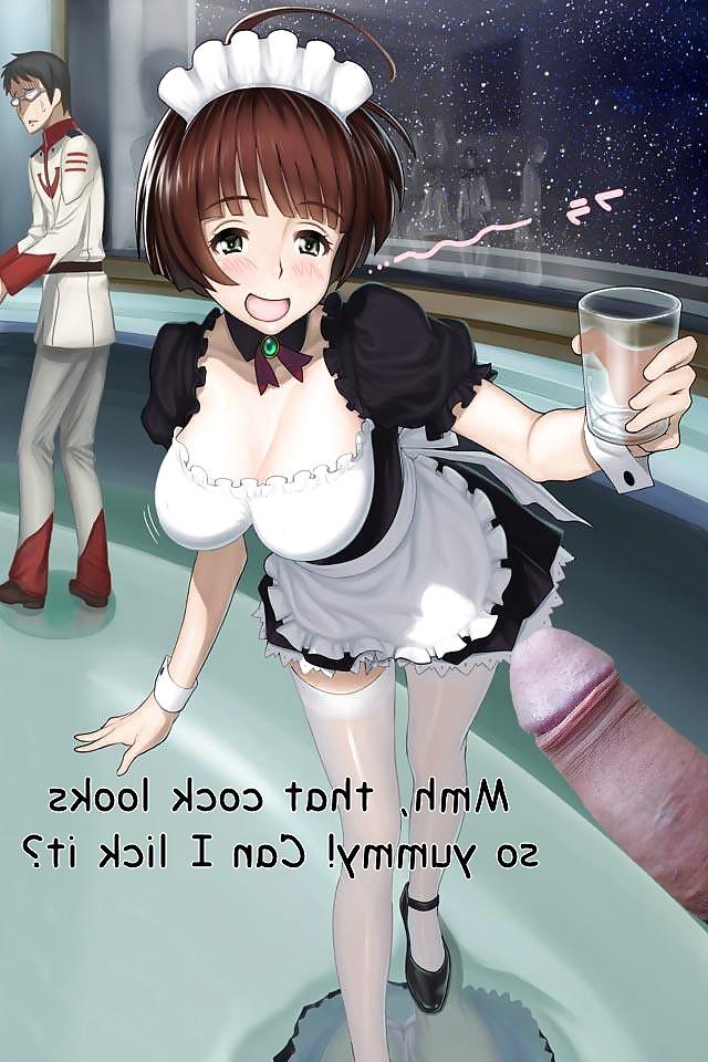 8P Anime Girls playing with a Real Cock (with captions) - No 67