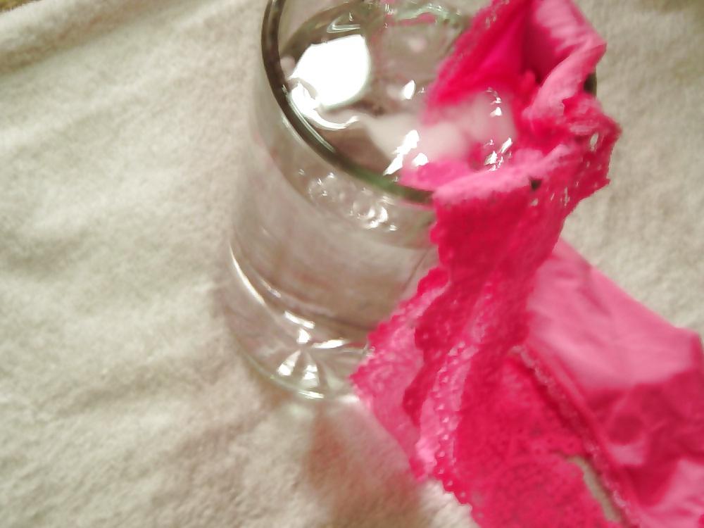 25P Pink Thong & Water Cumshot