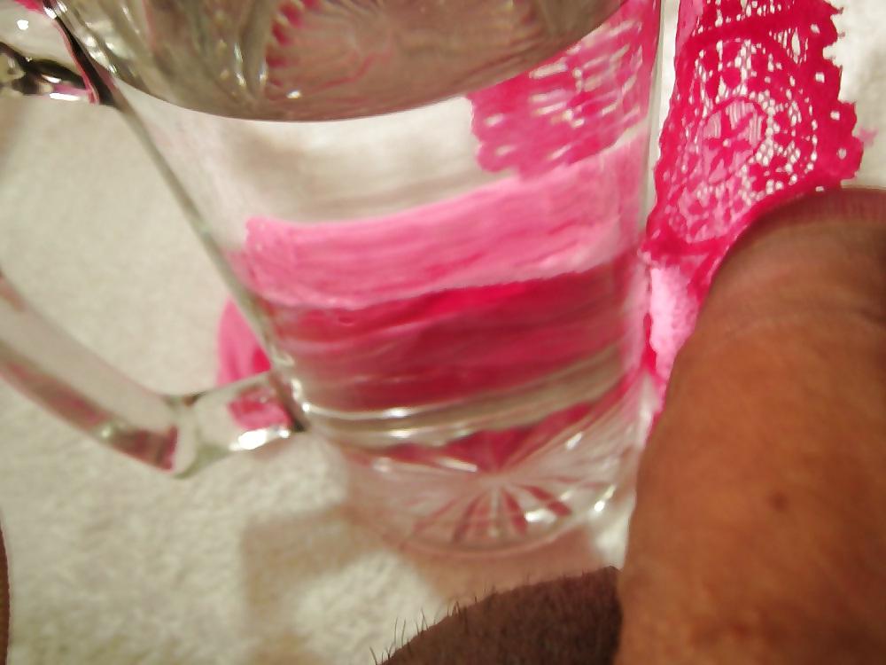 25P Pink Thong & Water Cumshot