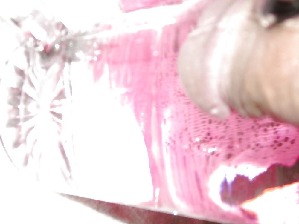 25P Pink Thong & Water Cumshot