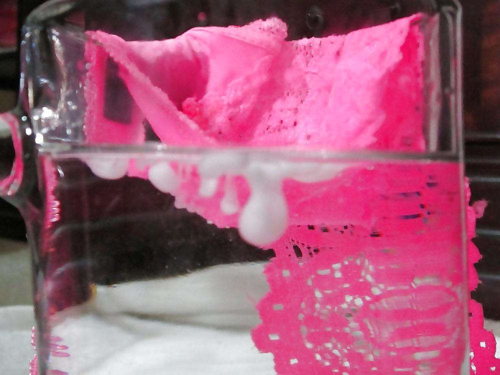 25P Pink Thong & Water Cumshot