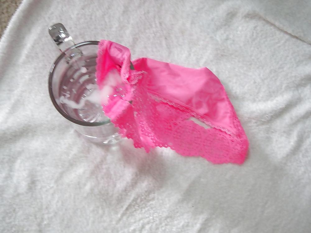 25P Pink Thong & Water Cumshot