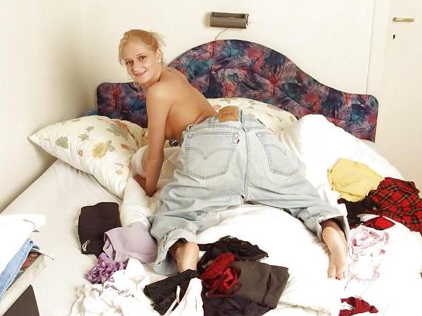 18P Blonde teen in ripped jeans - N. C. 
