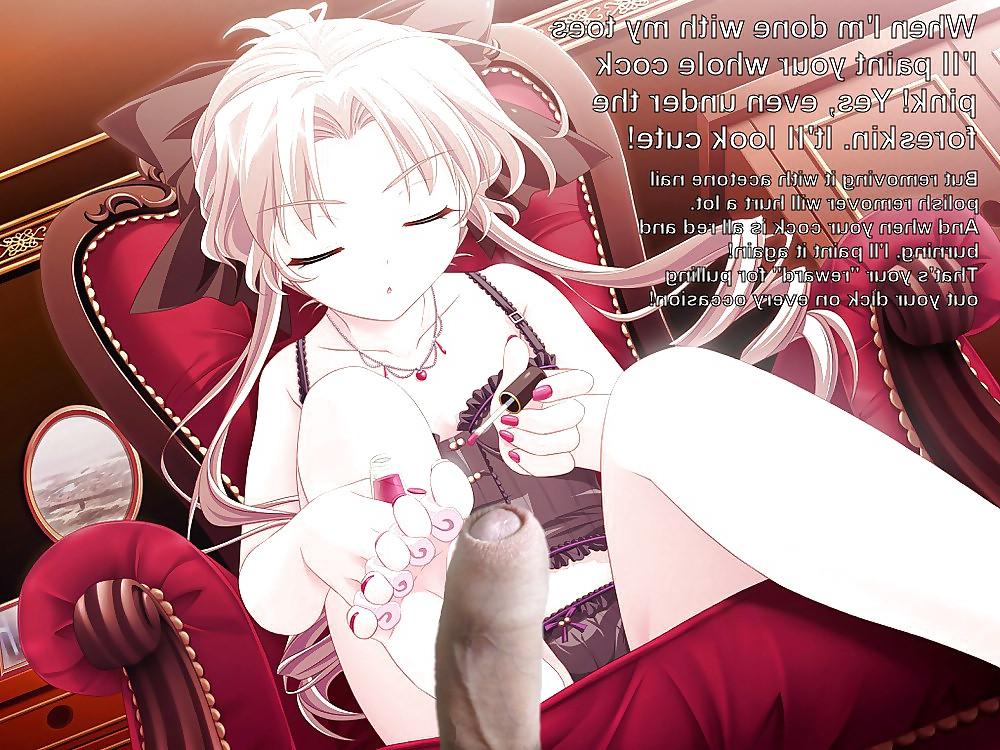 8P Anime Girls playing with a Real Cock (with captions) - No 16