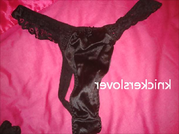 9P Black thong knickers panties