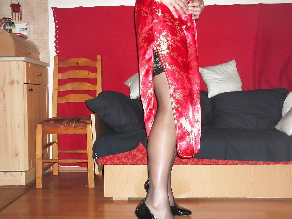 21P Red satin (silk) chinese dress - cheongsam (qipao)
