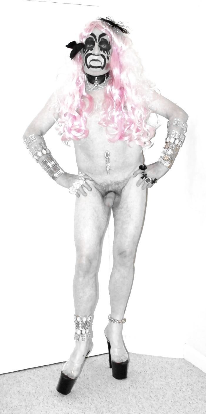 10P Pink haired naked tranny