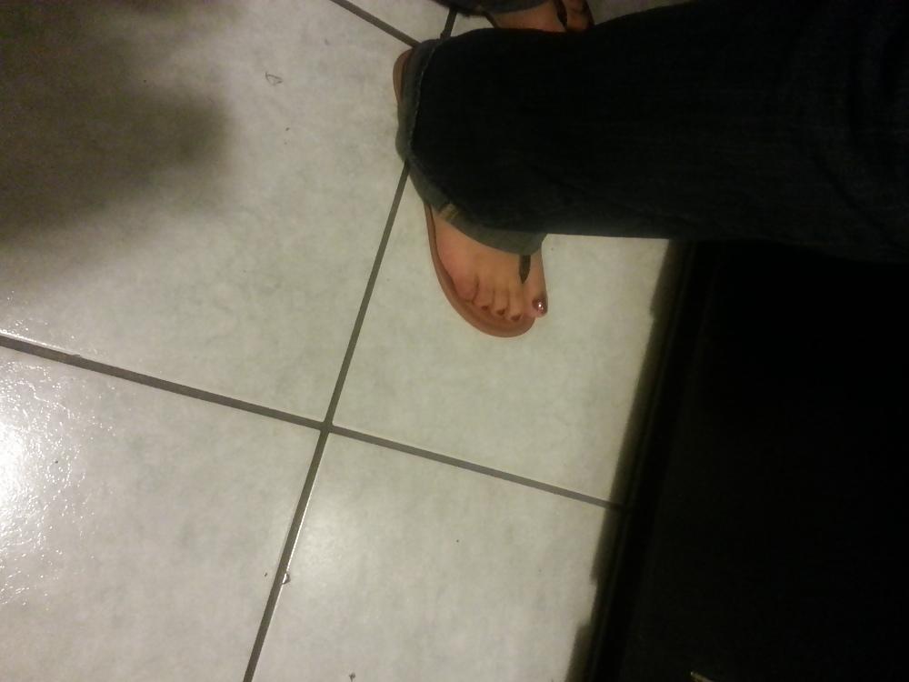 6P My latina wifes candy feet in thong sandels