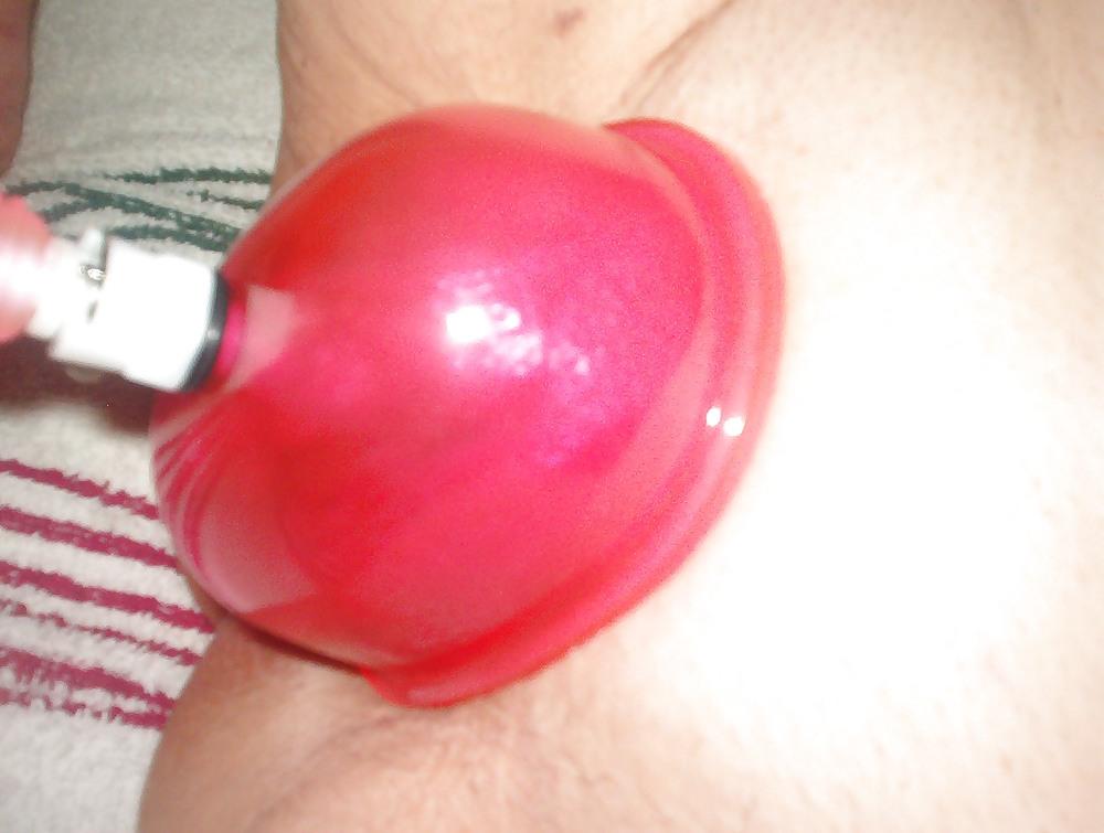 7P 64 y.o. wife tits and pussy pump