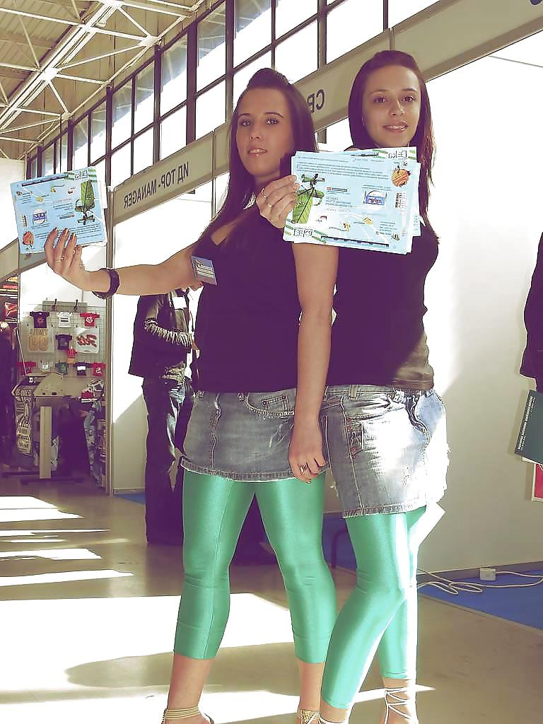12P Leggings-Girl - Green Leggings with Jeans-Skirt