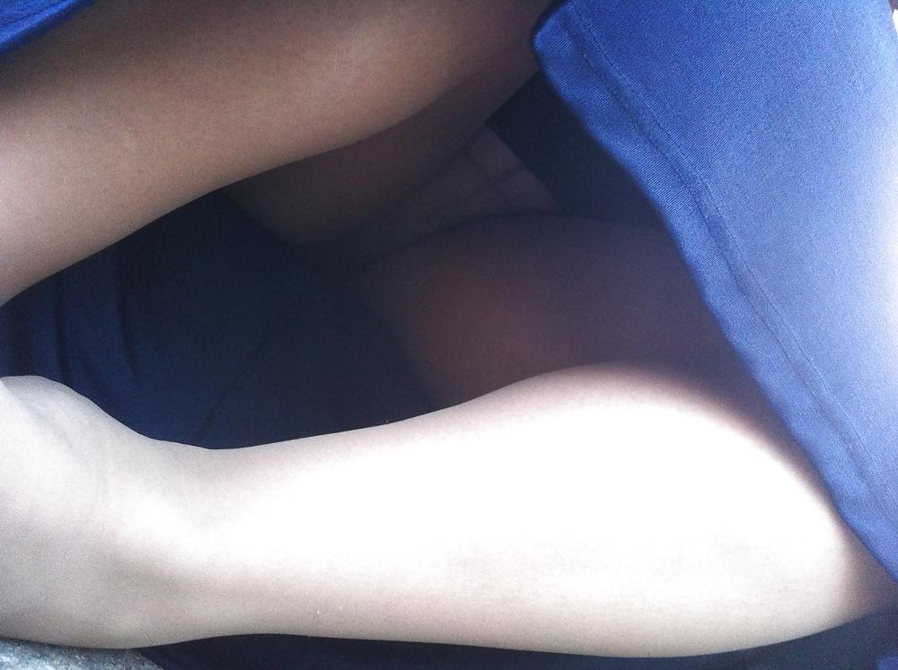 4P Public Upskirt Pantyhose No Panties