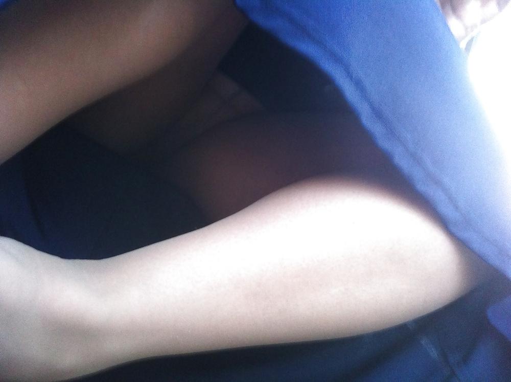 4P Public Upskirt Pantyhose No Panties
