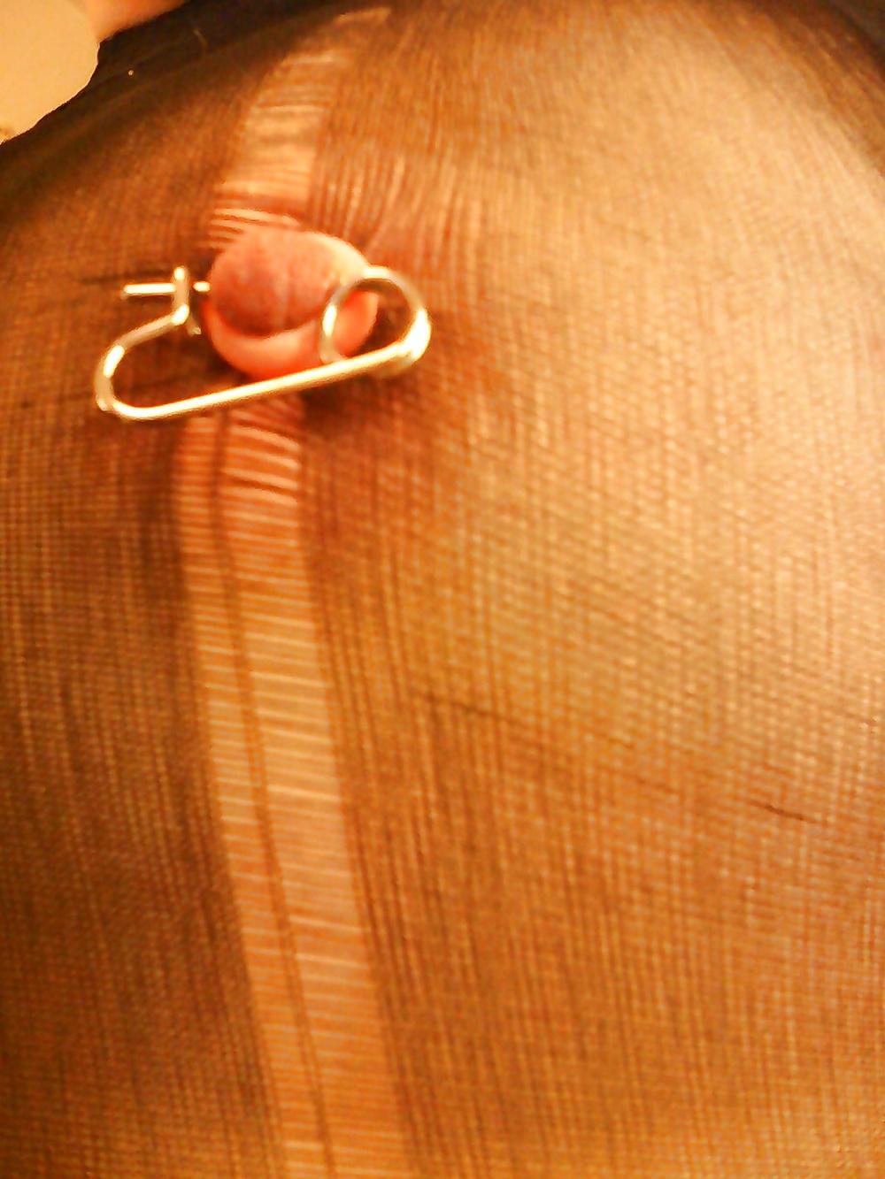 18P Saline breast crossdreser high heels nipple piercing play
