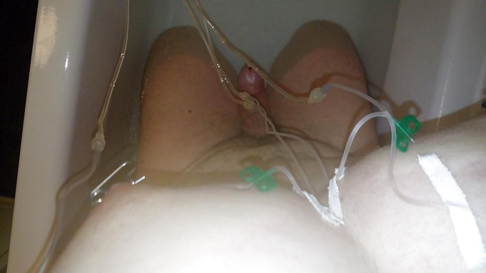 18P Saline breast crossdreser high heels nipple piercing play
