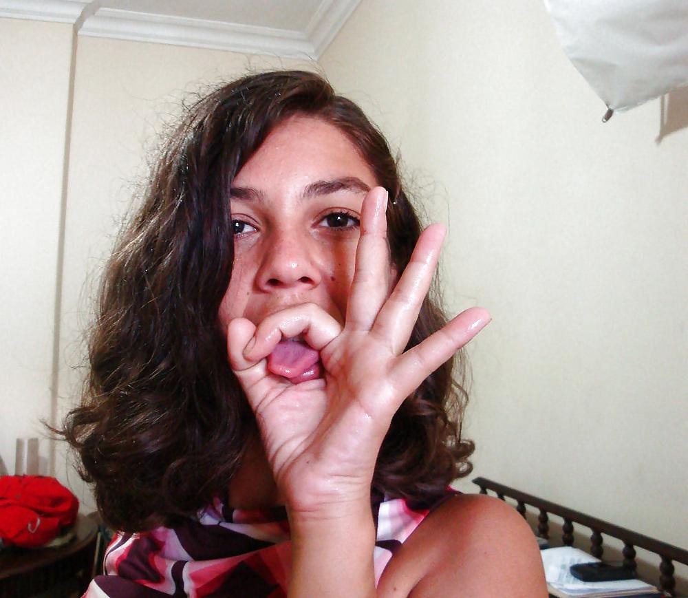 25P Brazilian Teen with big  and hairy butthole Gets A Facial 