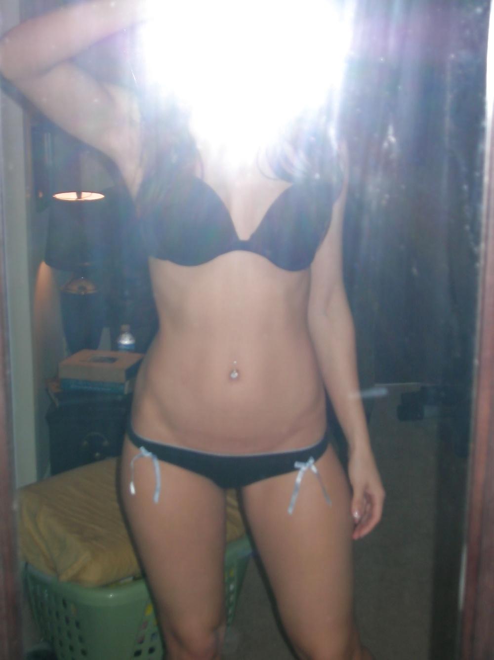 21P Selfshot mirror teen in bikini strip