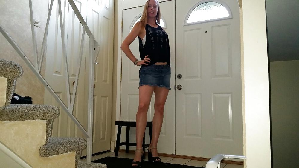4P Jean skirt and heels
