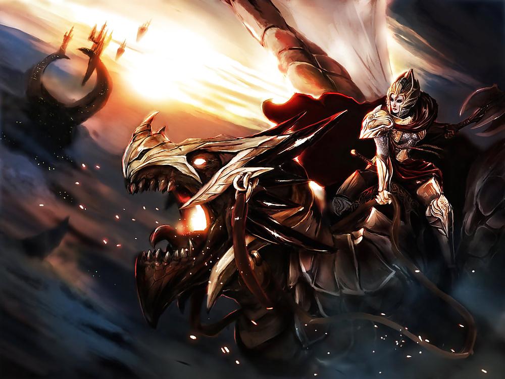 12P Fantasy Women Dragonriders