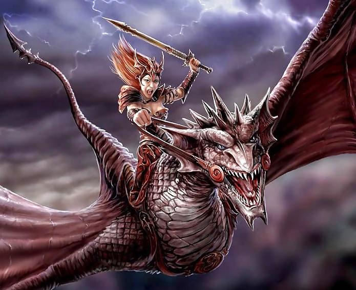 12P Fantasy Women Dragonriders