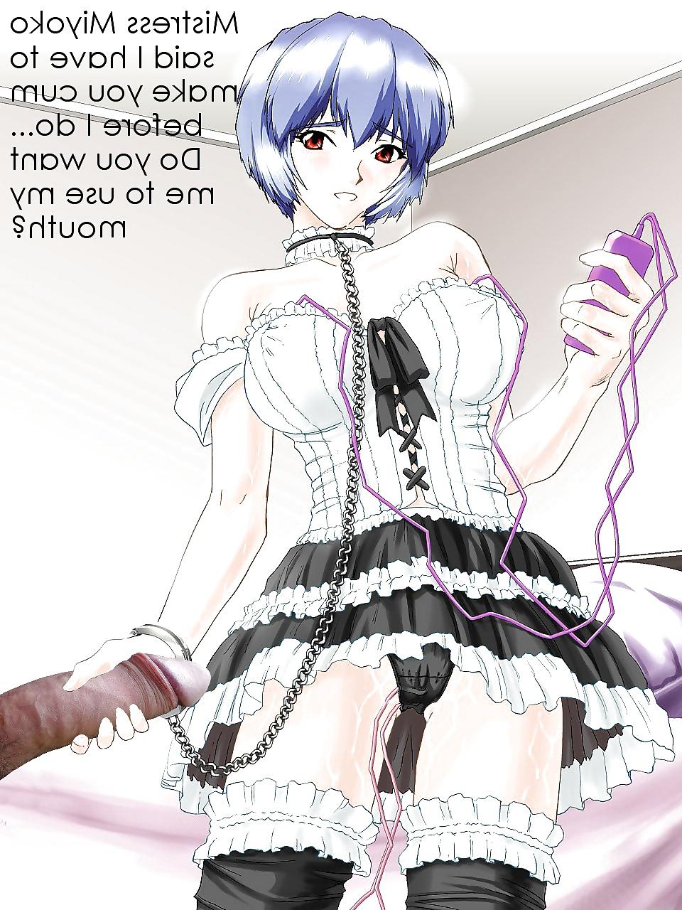 8P Anime Girls playing with a Real Cock (with captions) - No 81