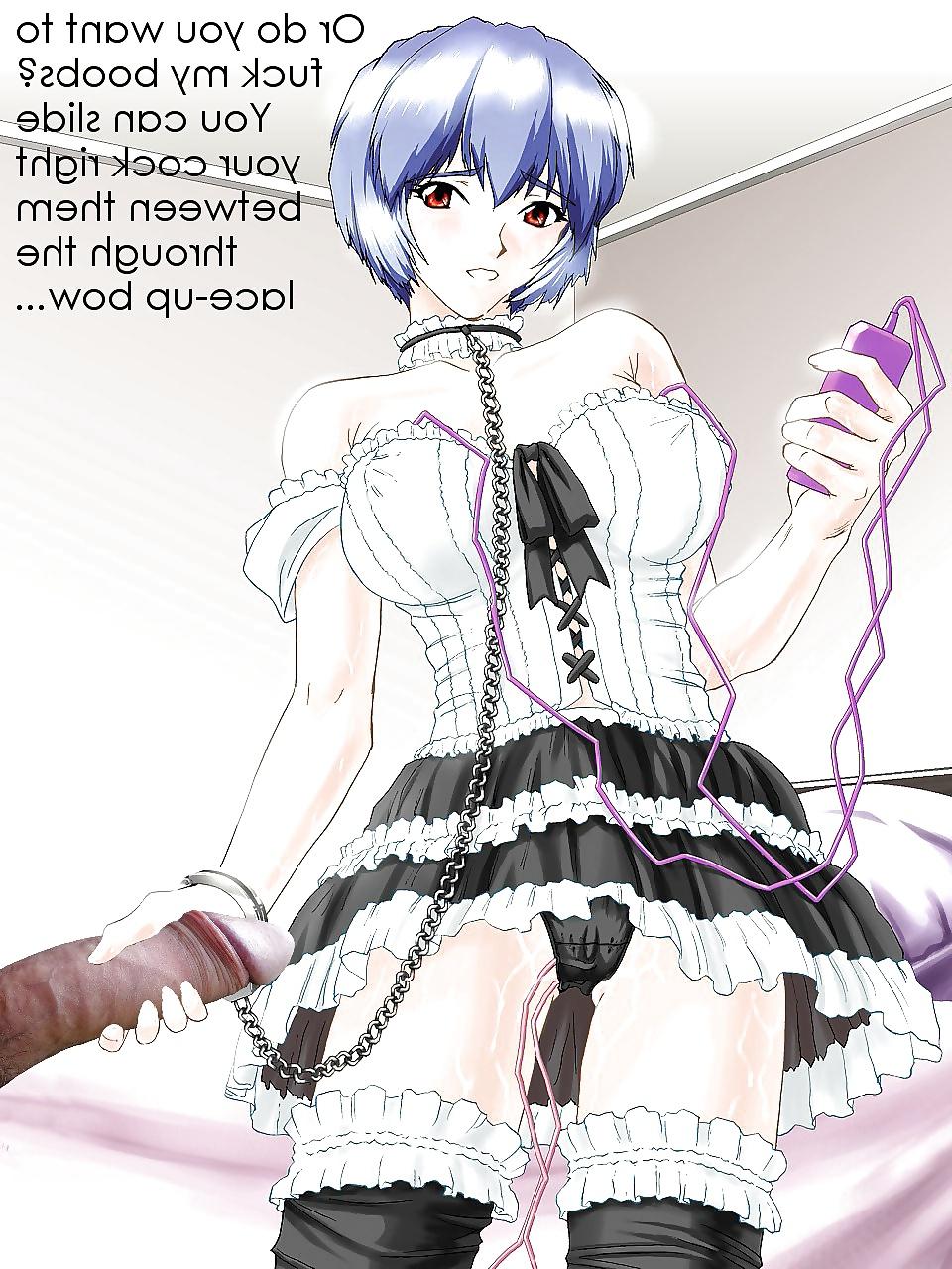 8P Anime Girls playing with a Real Cock (with captions) - No 81