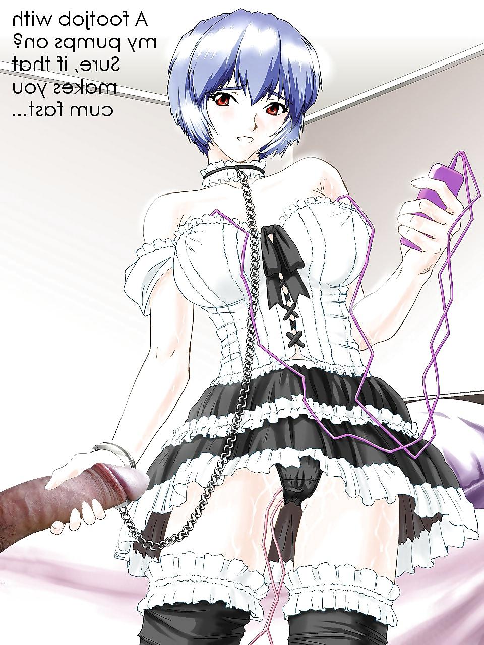 8P Anime Girls playing with a Real Cock (with captions) - No 81
