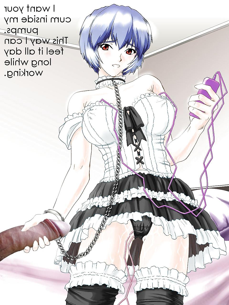 8P Anime Girls playing with a Real Cock (with captions) - No 81