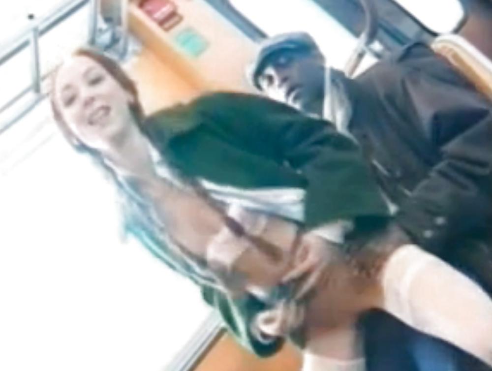 11P Hot Red head fucks Black on Train and in garage