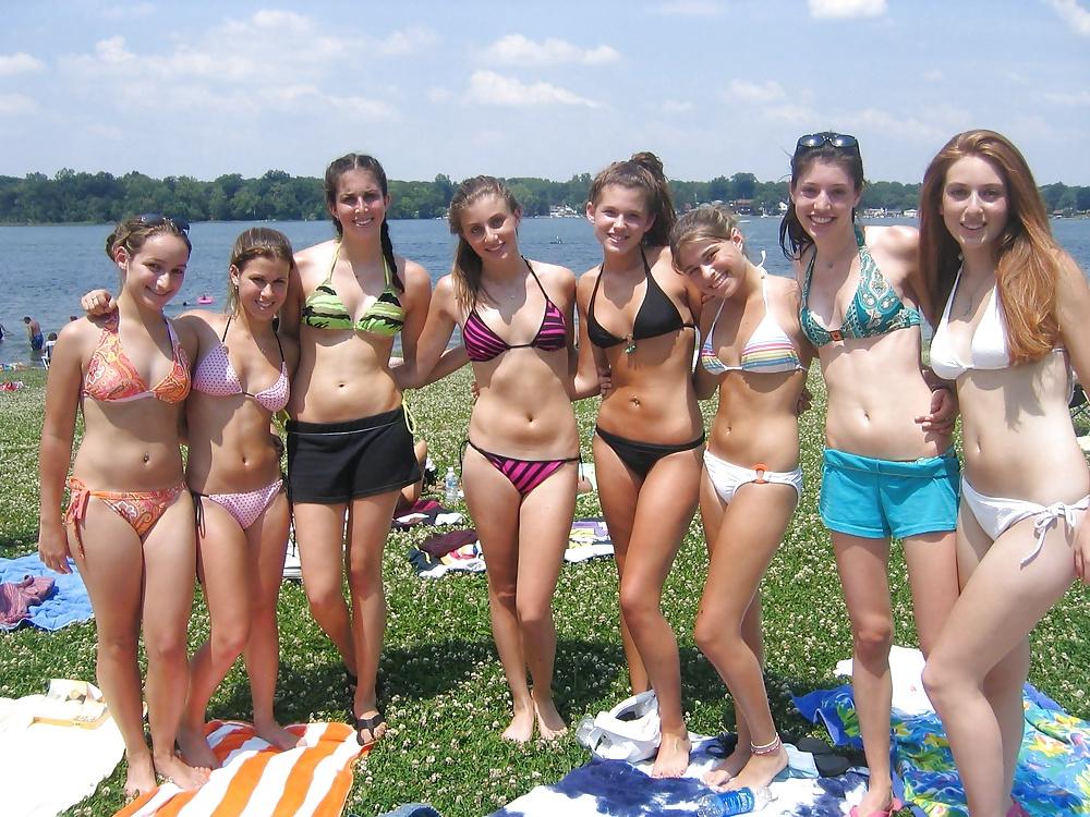12P Beach voyeur bikini panties mature teen candid tits