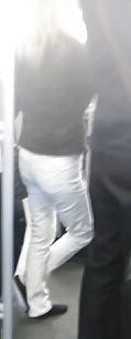 8P Blonde Milf in Tight White Jeans White Levi's