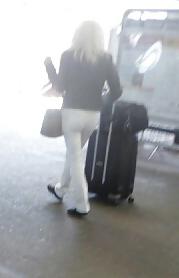 8P Blonde Milf in Tight White Jeans White Levi's