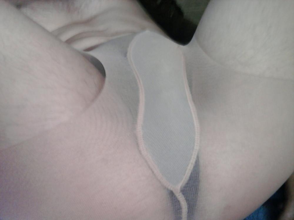 20P Black thong and pantyhose 
