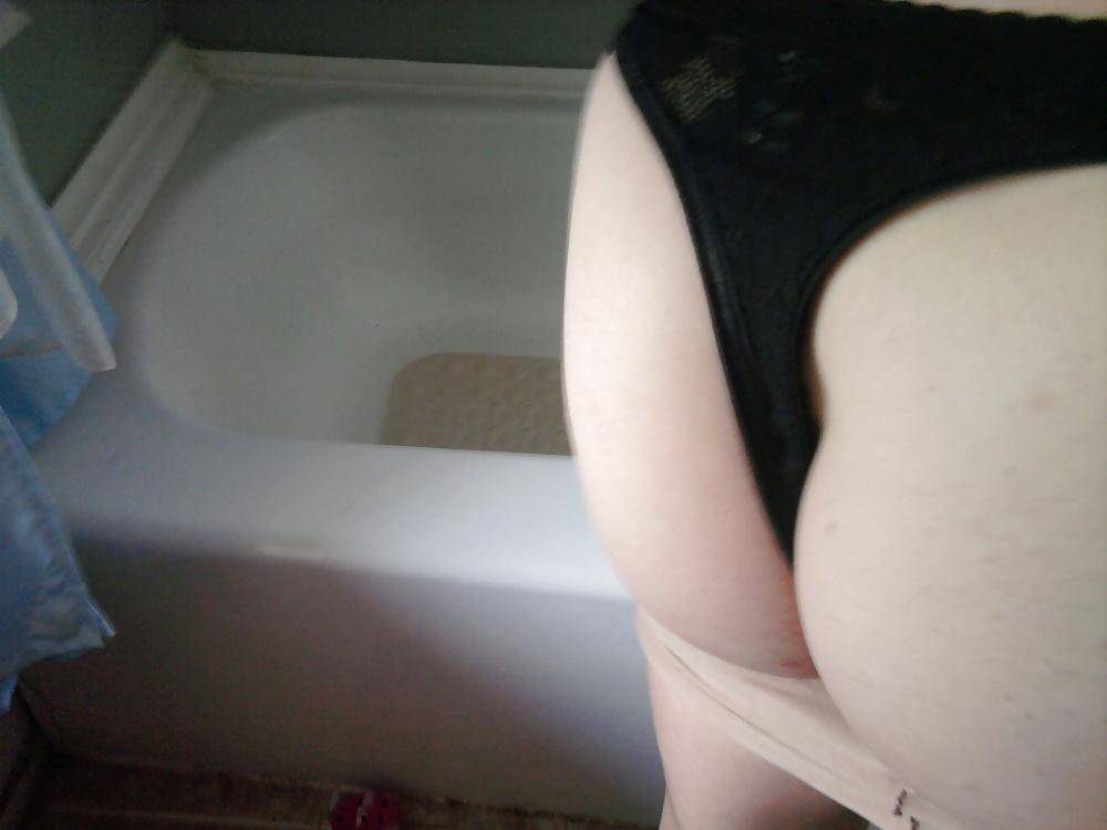 20P Black thong and pantyhose 
