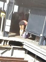 18P Hot girl in black levi's jean shorts