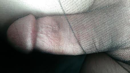 15P Black pantyhose under jeans