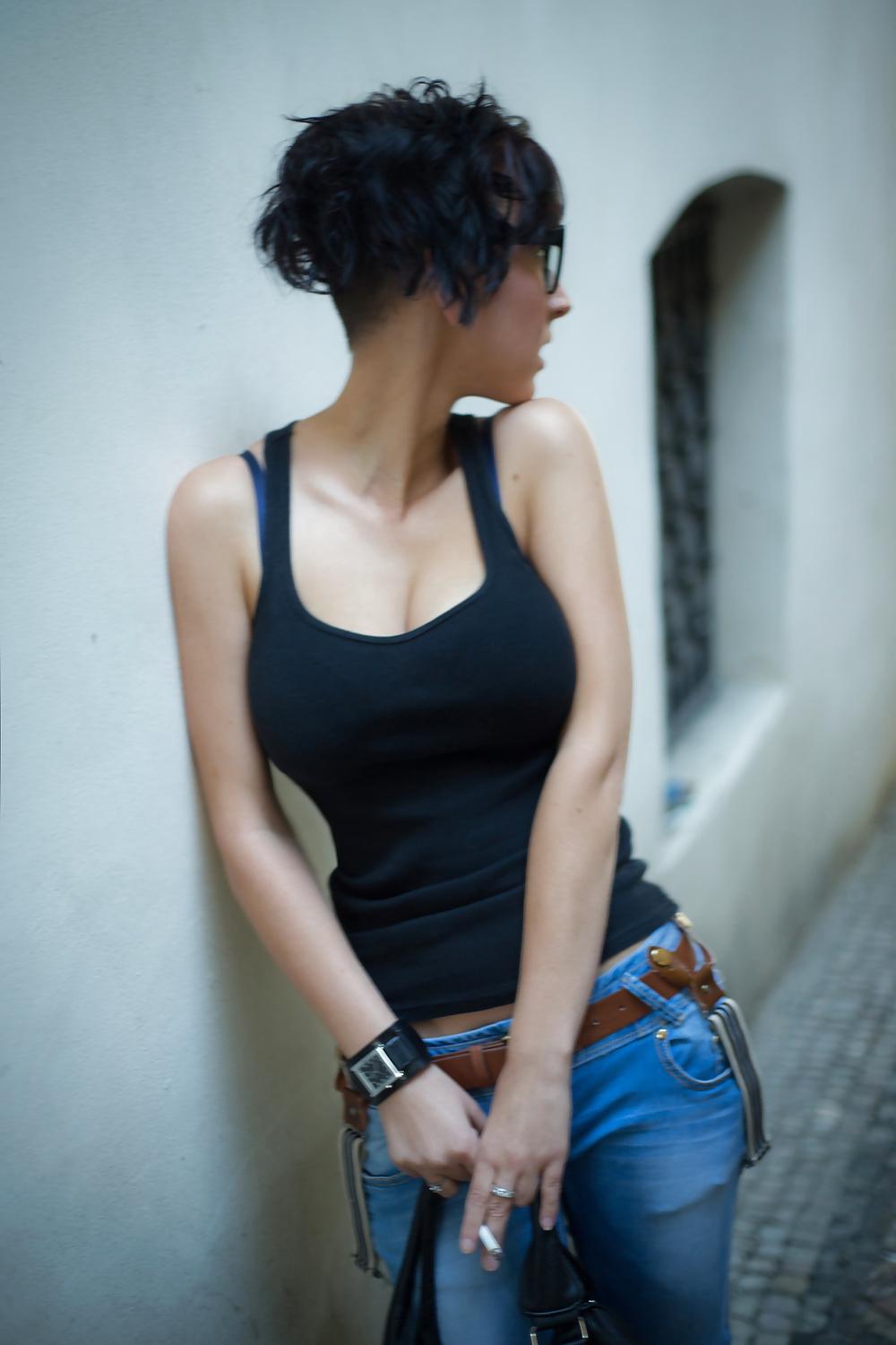 25P Busty Goddesses - Short Haired Girls With Huge Breasts, 34