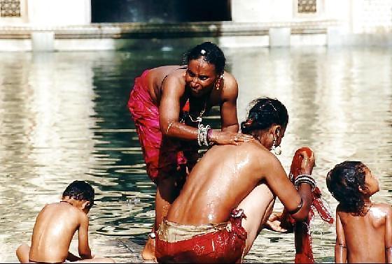 14P Desi woman bathing