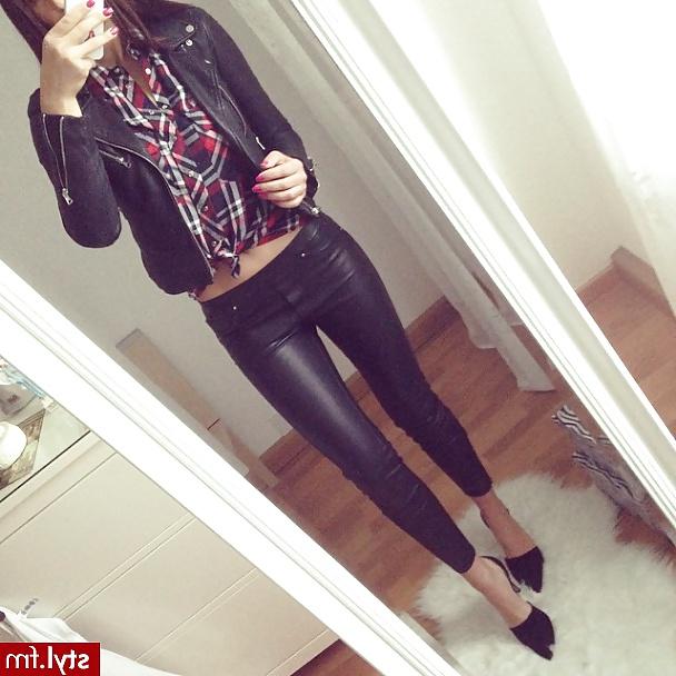 25P Fuckim Hot Bitches Jeans Heels Leather Latex