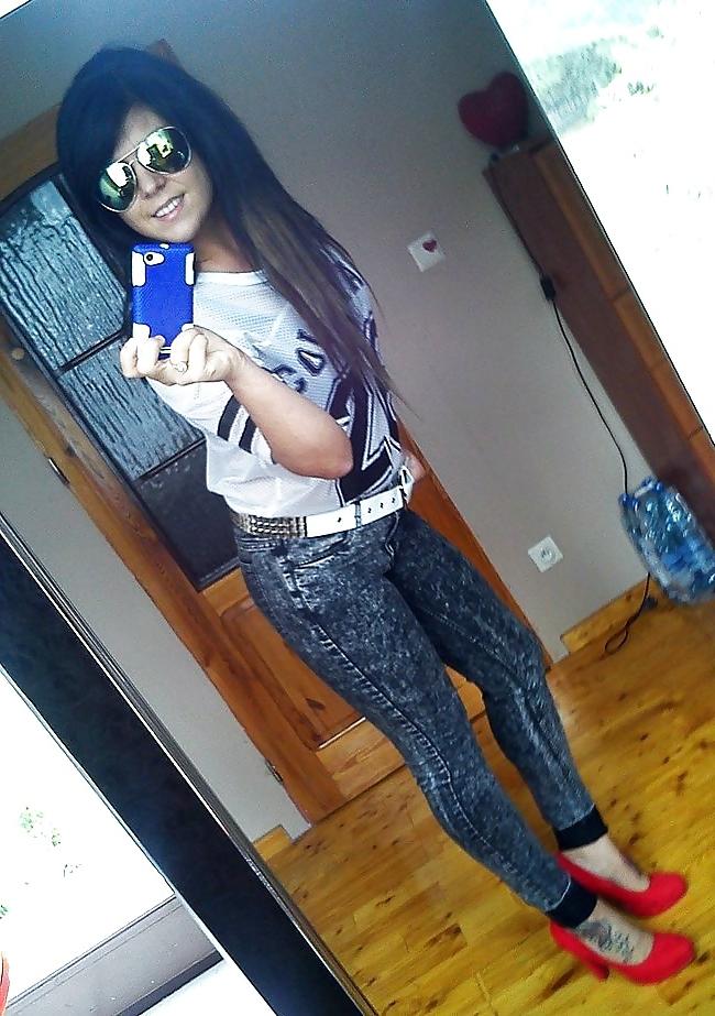 25P Fuckim Hot Bitches Jeans Heels Leather Latex