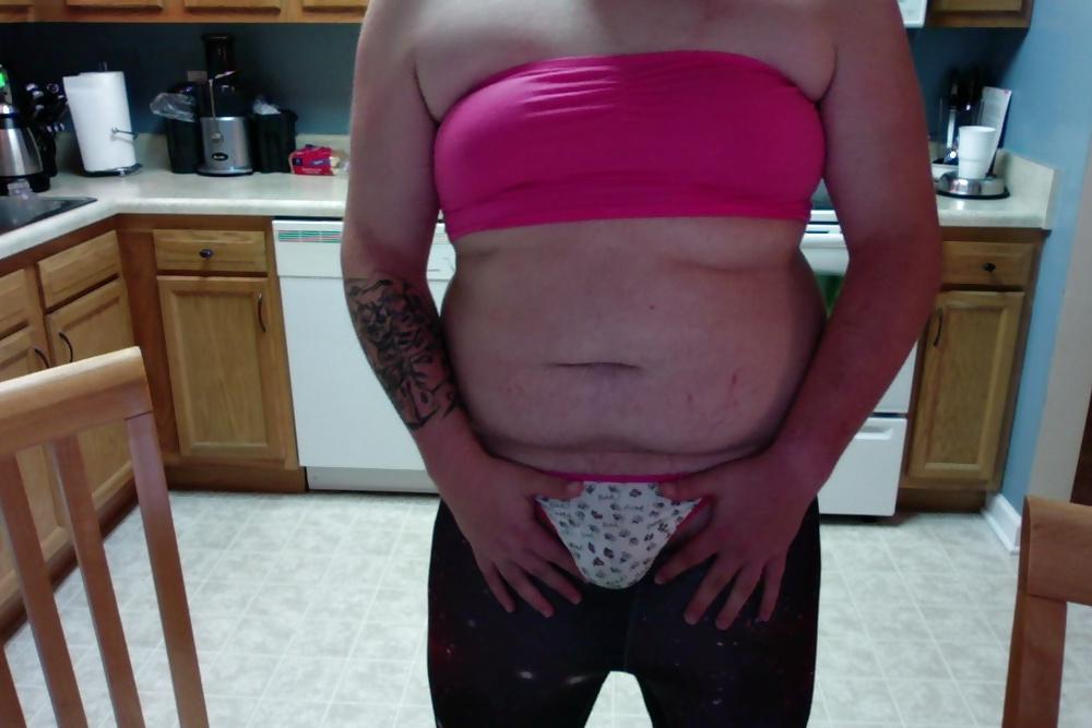 16P Pink & White Thong with Leggings