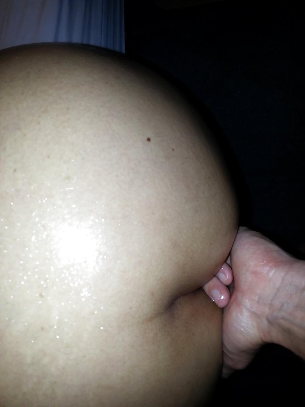 9P Sliding My Young White Cock Into Fat Mature Black Mom Ass
