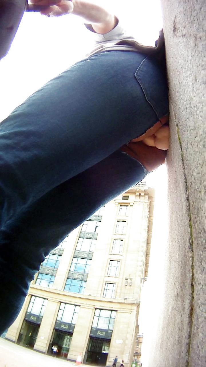 6P Public dildo with people walking past